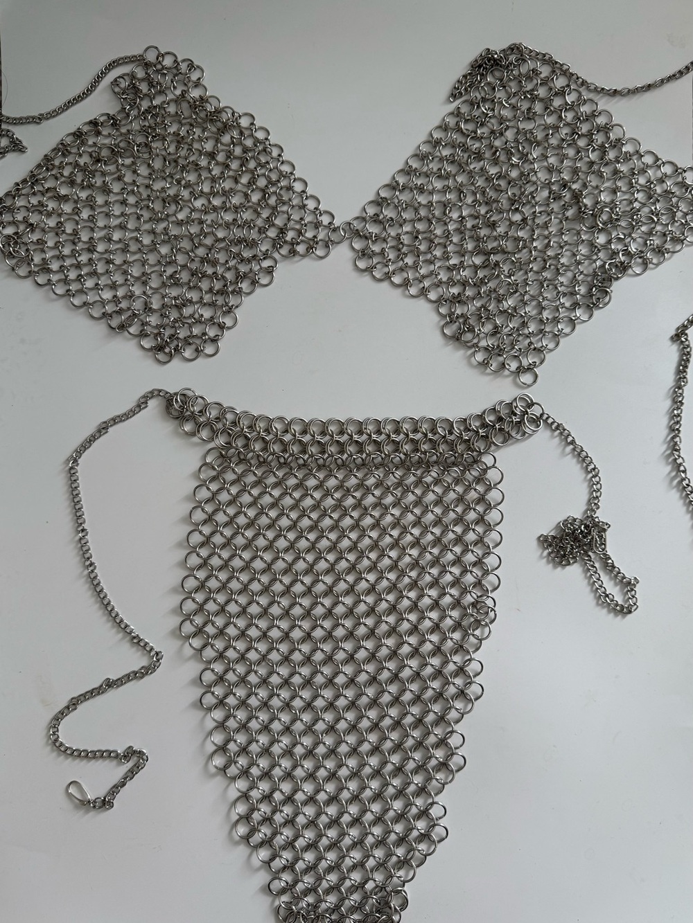 Silver Chainmail Bikini Set - Women's Jewelry
